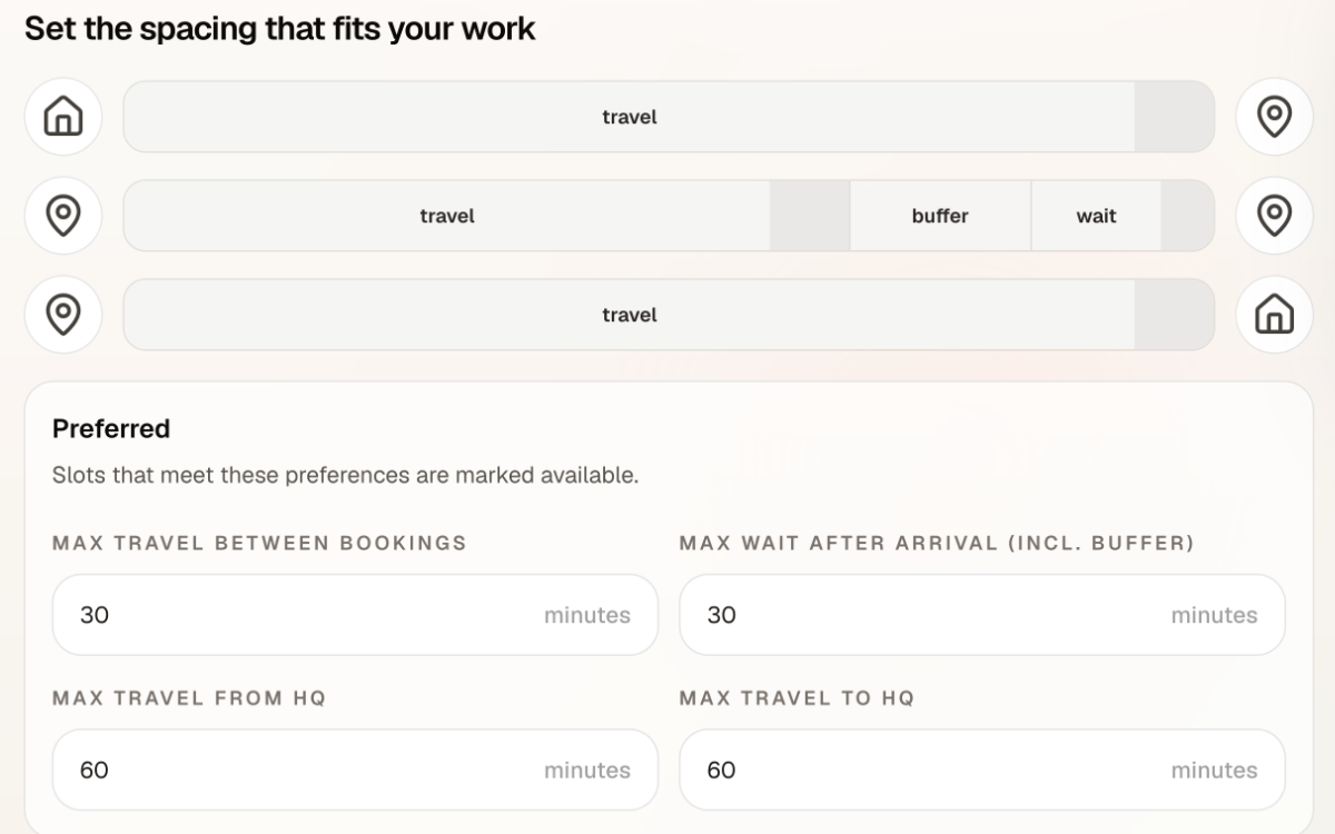 Granular availability rules screen